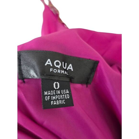 Aqua Formal Satin Cowl Open Back Gown Size 0 Magenta NEW - Picture 4 of 6